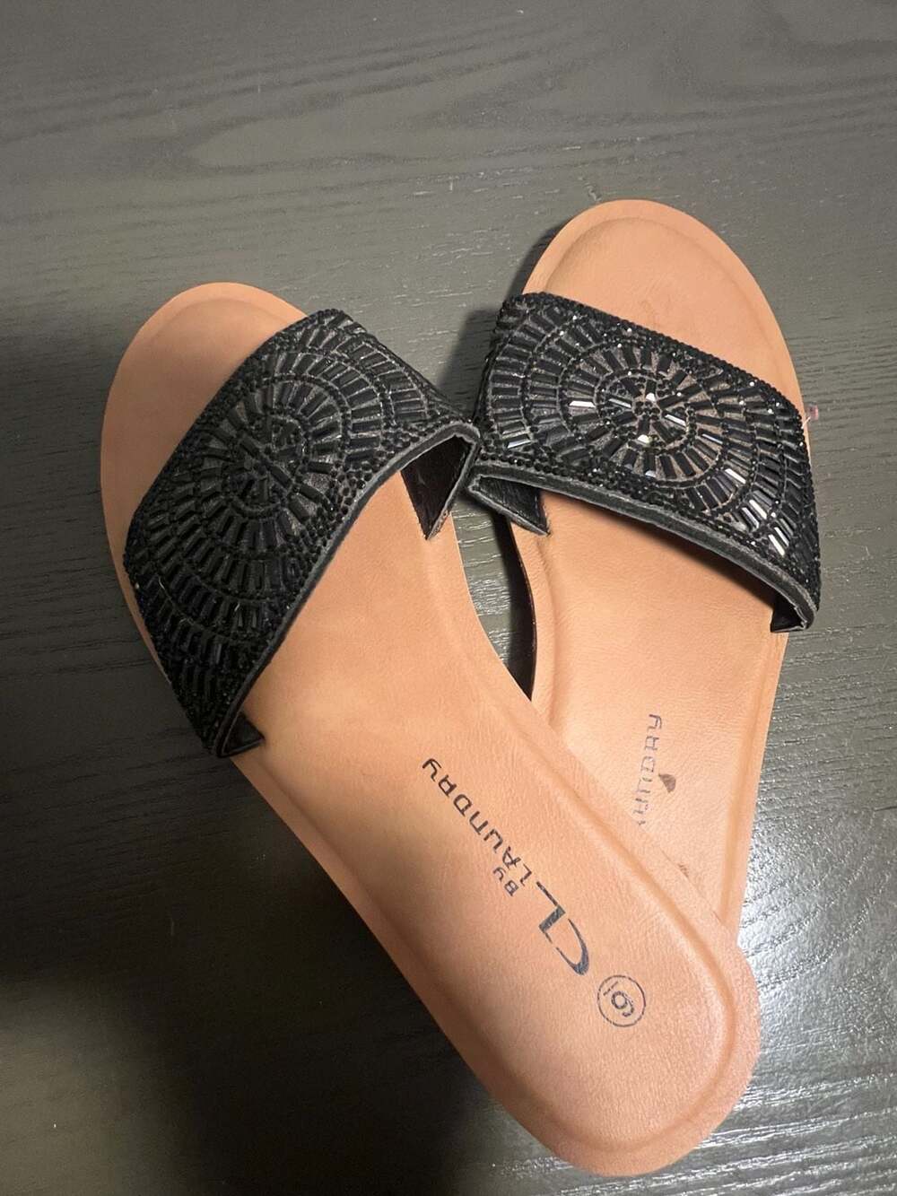Maria Crystal Embellished Slide Sandal (Women)